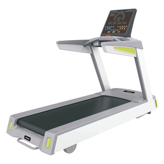 EVOLGEAR EVCD-830 Commercial Treadmill - side view displaying motor housing and deck