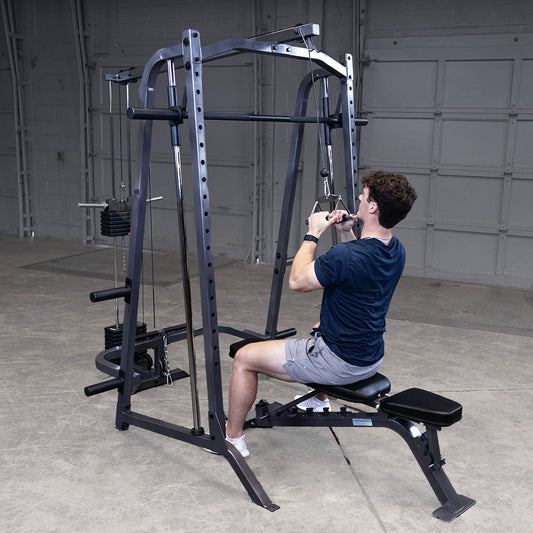 Body-Solid Powerline Smith 7 Degree Package, Includes Lat Pulldown & Adjustable Bench