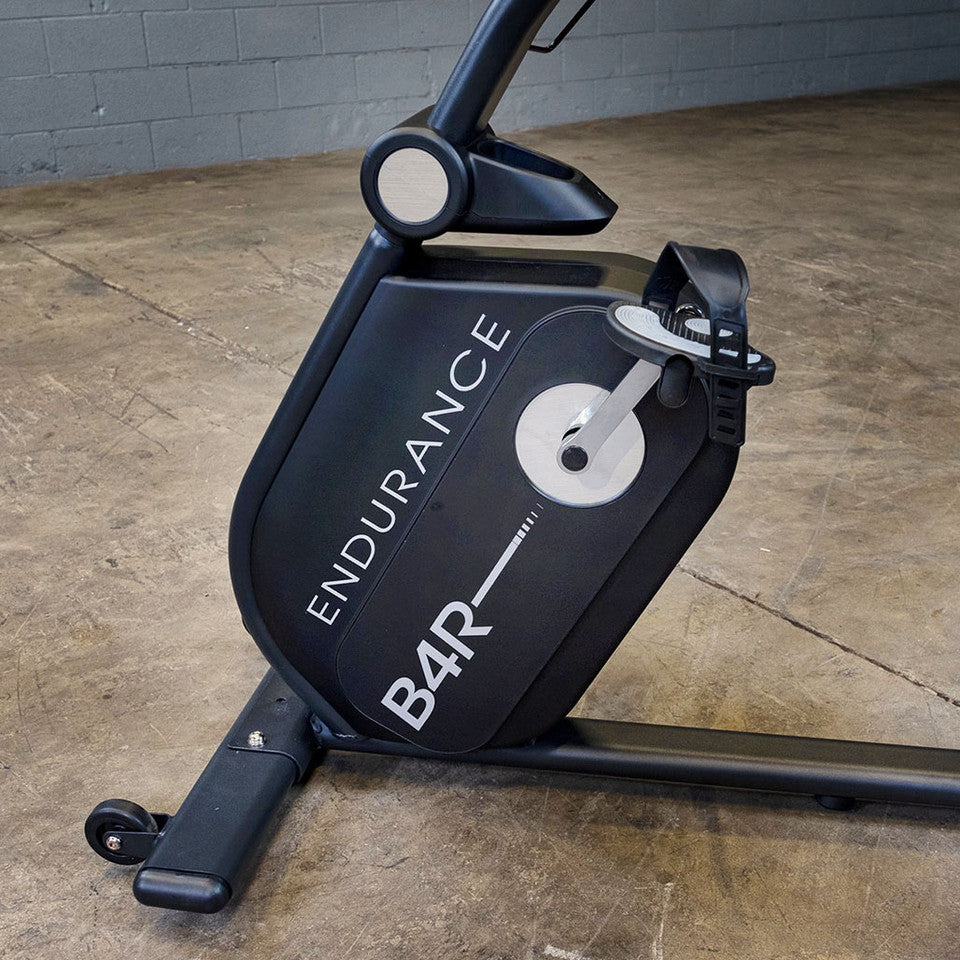 Body-Solid B4R Recumbent Bike - close-up of adjustable seat and backrest