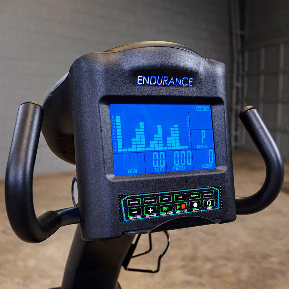 Body-Solid B4R Recumbent Bike - console view