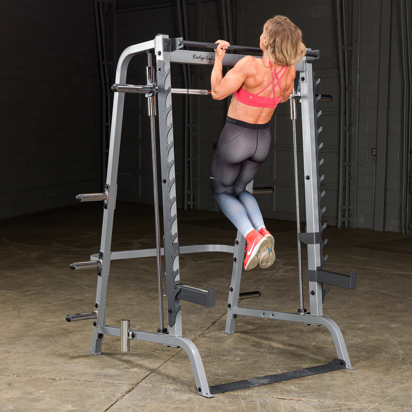 Body-Solid Series 7 Smith Machine GS348Q - detailed view of safety catch system