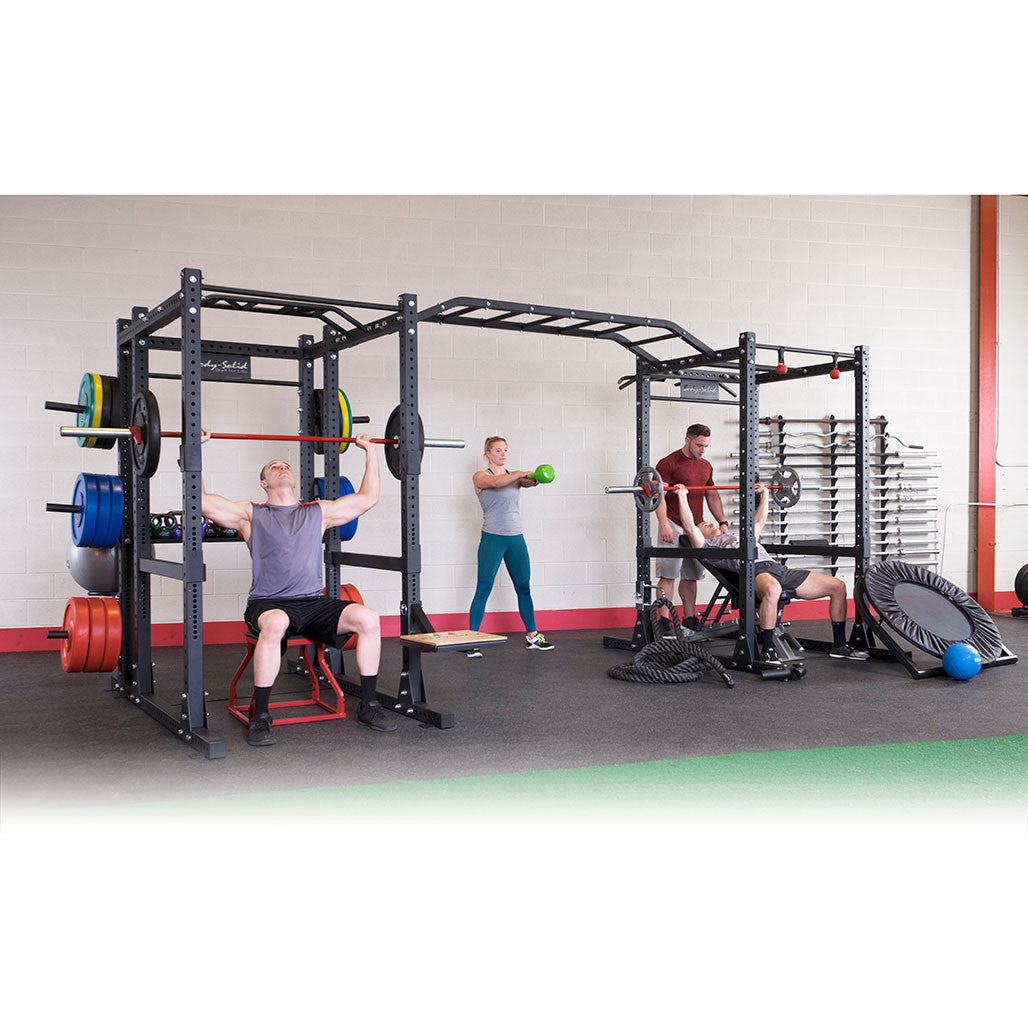 Body-Solid Double Rack - alternate back angle showing full monkey bar setup