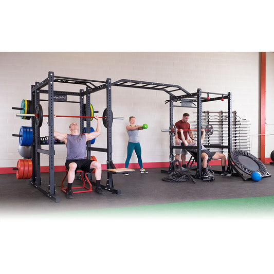 Body-Solid Double Rack - alternate back angle showing full monkey bar setup