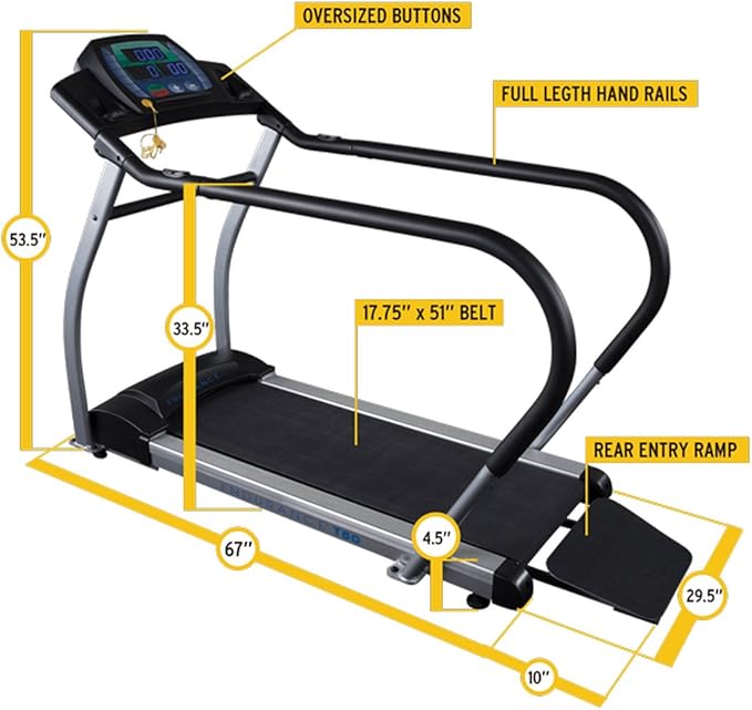 Body-Solid T50 Treadmill - full side view showing commercial-grade frame