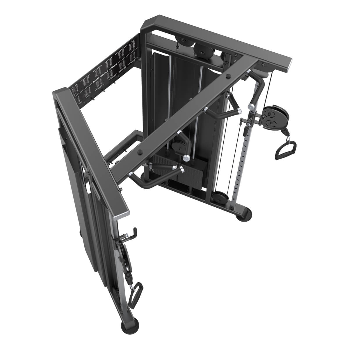 EVOLGEAR EVC-117A Dual Adjustable Pulley - alternate angle highlighting frame construction