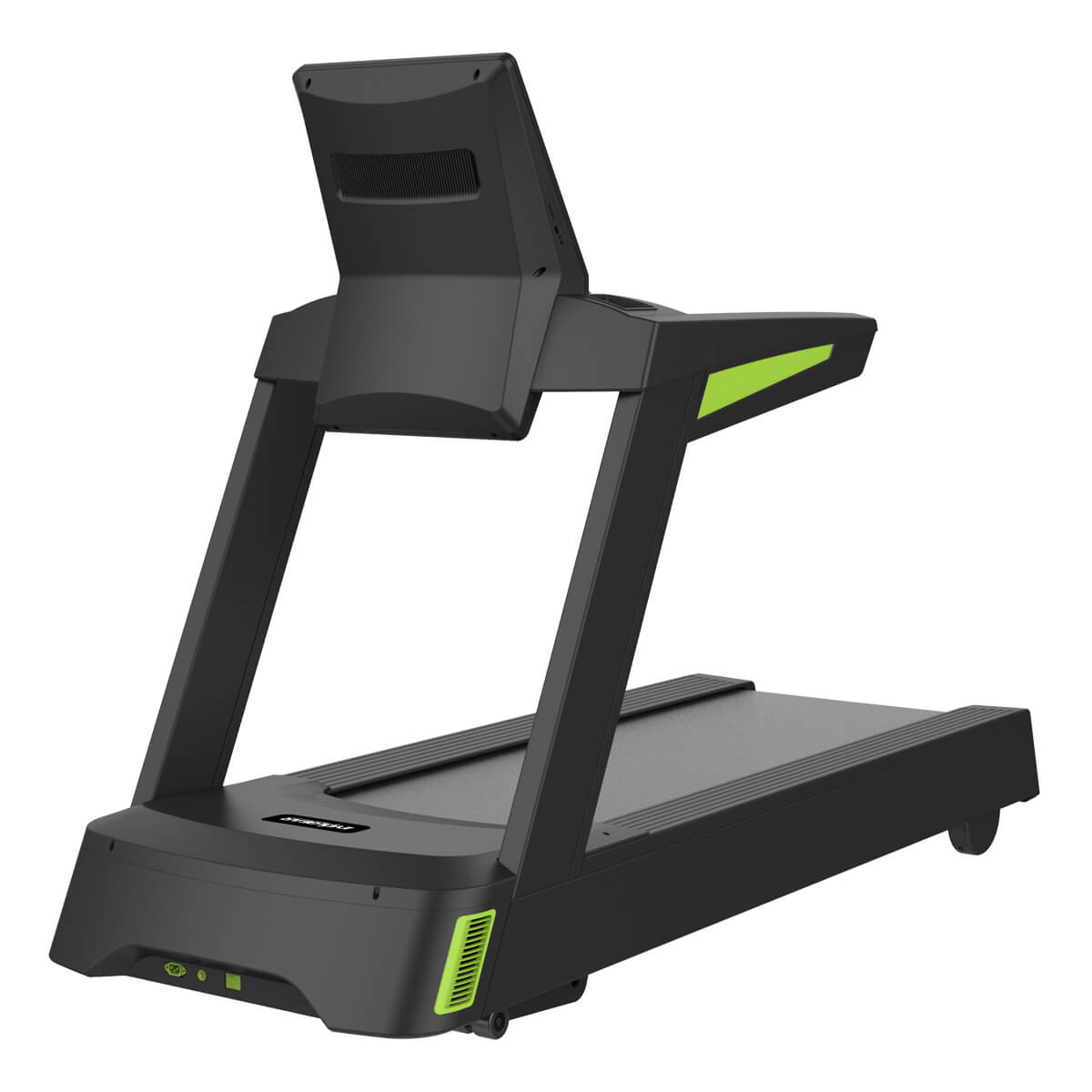 EVOLGEAR EVCD-830 Commercial Treadmill - three-quarter view of complete system