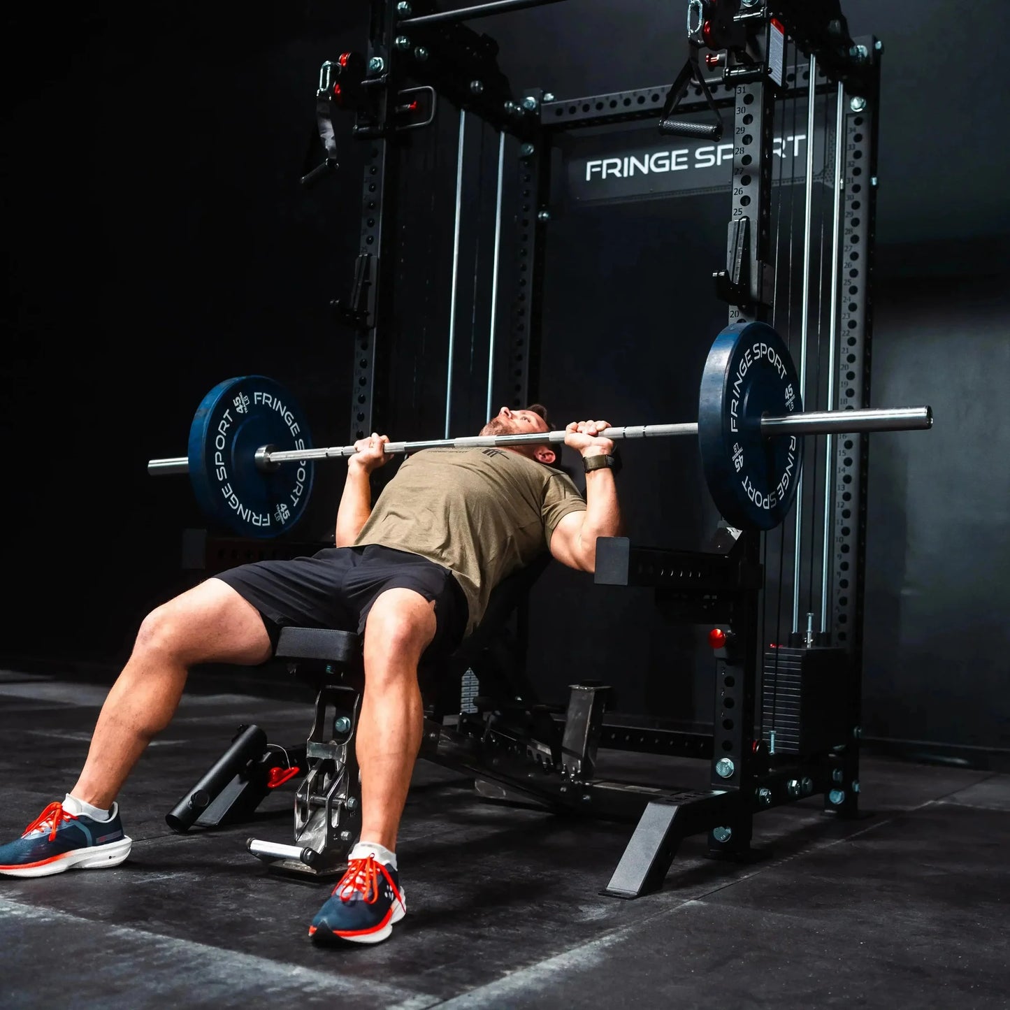 Fringe Sport The Dane 2.0 Half Rack - alternate angle showing functional trainer capabilities