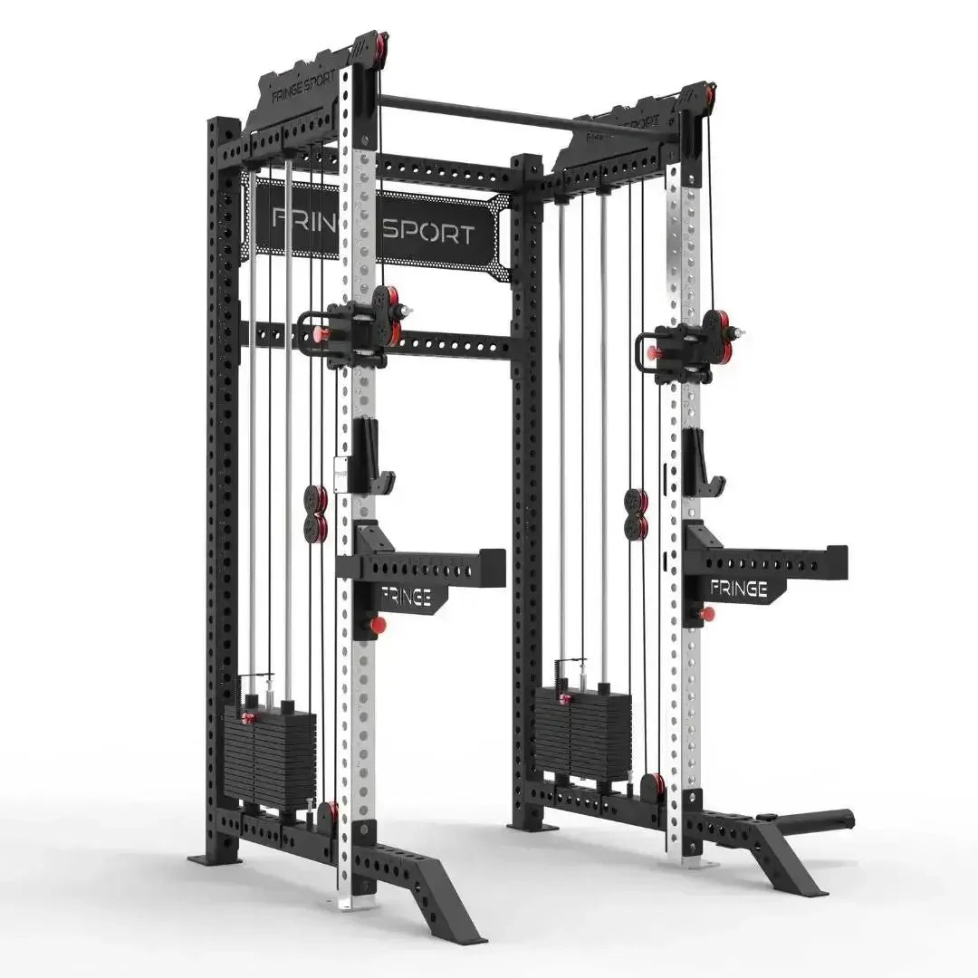 Fringe Sport The Dane 2.0 Half Rack - front view displaying half rack frame and weight storage