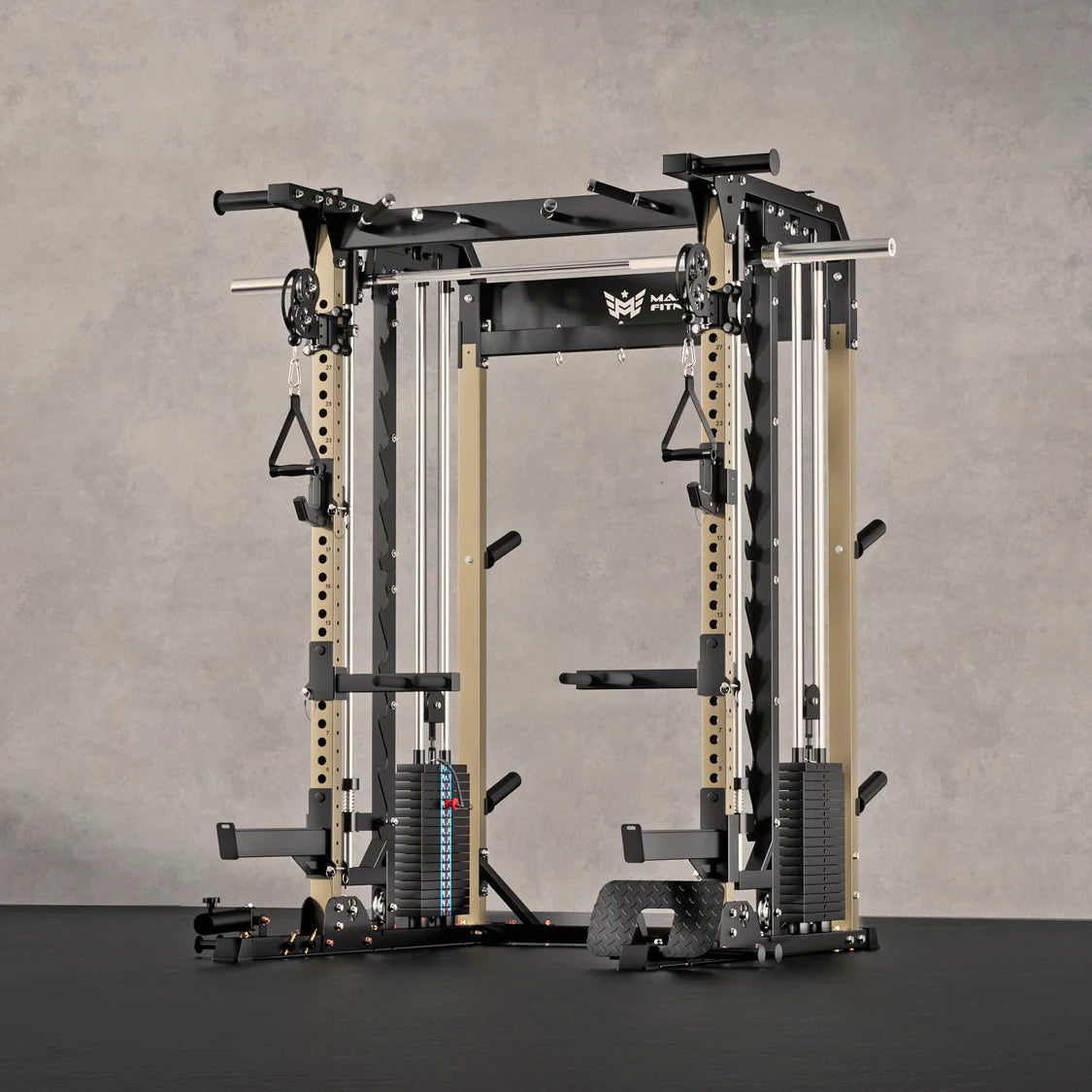 Major Fitness B52 Pro Smith Machine - alternate 45-degree angle displaying cable attachments