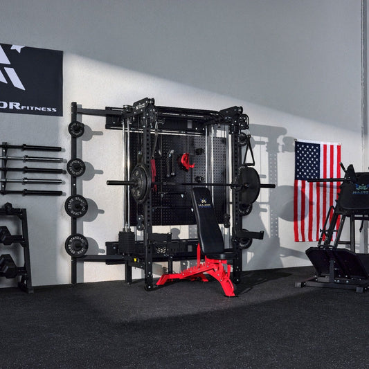 Major Fitness Lightning F35 Pro Power Rack - home gym smith machine front view