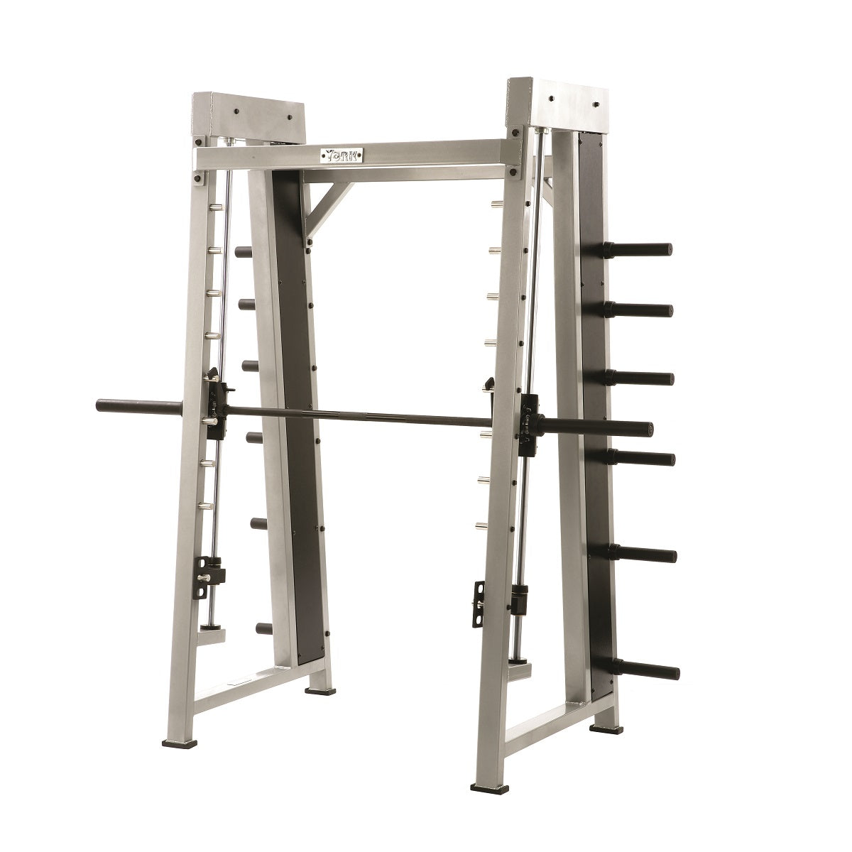 York Barbell STS Counter-Balanced Smith Machine - front view showing linear bearing system